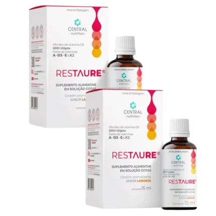 Kit 2 Restaure 15ml - Vitamina A, D3, e e K2 - Central Nutrition