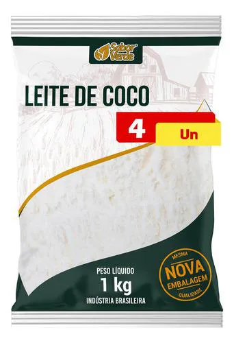 Leite de Coco em Pó 4 X 1kg Sabor Verde