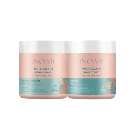 Kit Inoar Meu Cacho Meu Crush Gelatina 500g + Máscara de Hidratação 500g