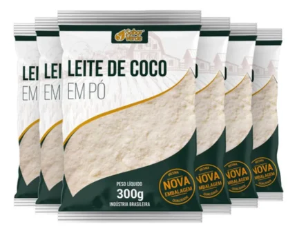 Kit 6 Leite De Coco Em Po 300G - Sabor Verde