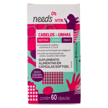 Polivitamínico Needs Vita Cabelos e Unhas 60 Cápsulas