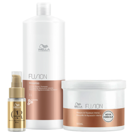 Kit Wella Professionals Fusion + Oil Reflections Trio Care (3 Produtos)