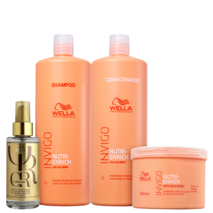 Kit Wella Professionals Invigo Nutri-Enrich Quarteto Shine Salon (4 Produtos)